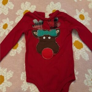 Garanimals Red Reindeer Long Sleeved Onesie